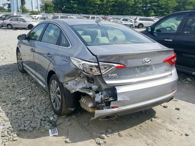 5NPE34AF8FH080876 - 2015 HYUNDAI SONATA SPO SILVER photo 3