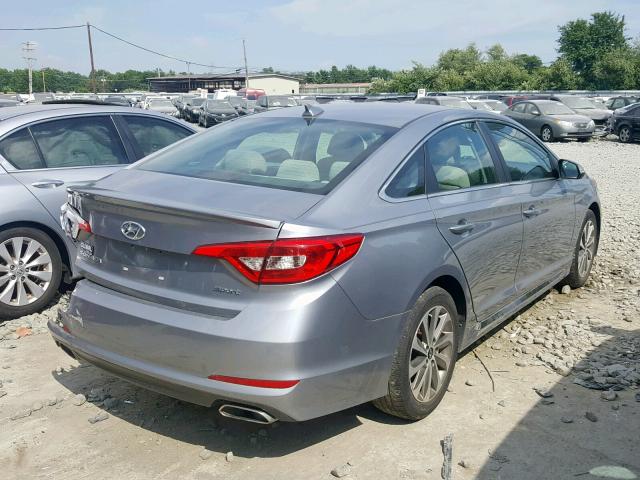 5NPE34AF8FH080876 - 2015 HYUNDAI SONATA SPO SILVER photo 4