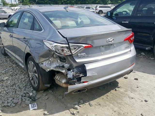 5NPE34AF8FH080876 - 2015 HYUNDAI SONATA SPO SILVER photo 9