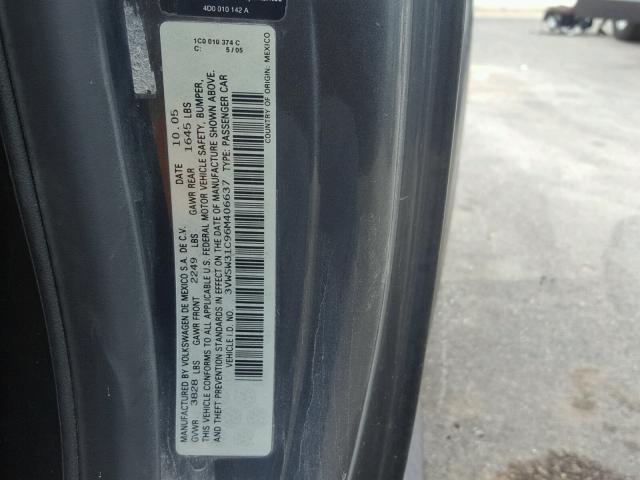 3VWSW31C96M406637 - 2006 VOLKSWAGEN NEW BEETLE Boz foto 10