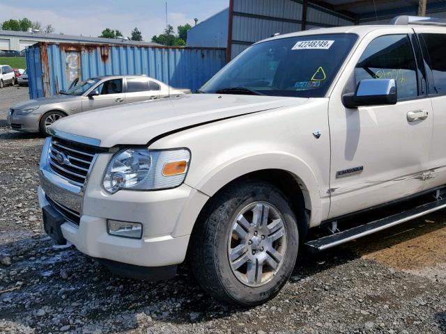 1FMEU75848UA44228 - 2008 FORD EXPLORER L WHITE photo 9