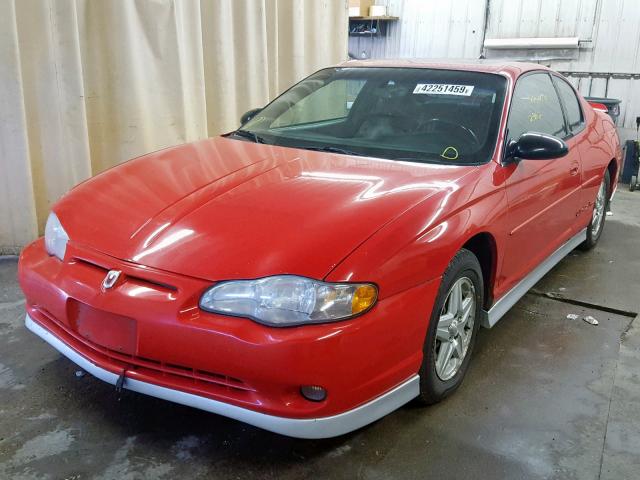 2G1WX15K519277670 - 2001 CHEVROLET MONTE CARL RED photo 2