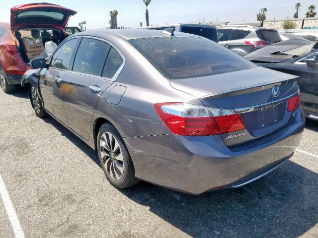 1HGCR6F53FA005464 - 2015 HONDA ACCORD HYB GRAY photo 3