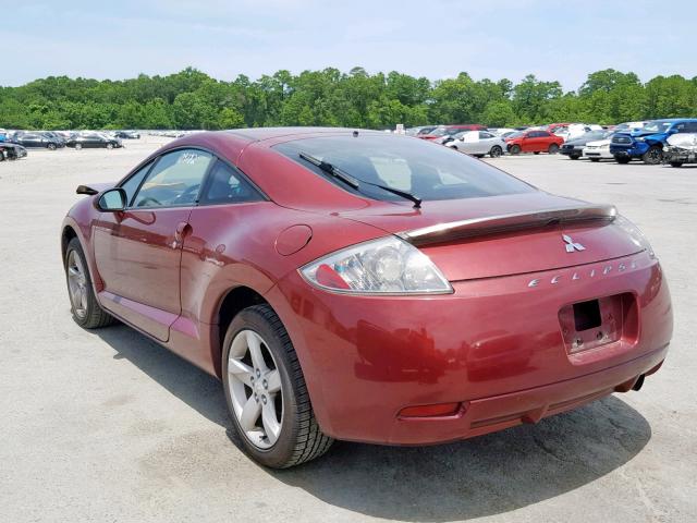 4A3AK24F97E012442 - 2007 MITSUBISHI ECLIPSE GS RED photo 3