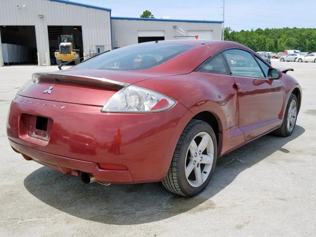 4A3AK24F97E012442 - 2007 MITSUBISHI ECLIPSE GS RED photo 4