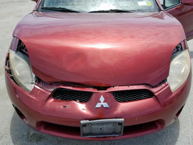 4A3AK24F97E012442 - 2007 MITSUBISHI ECLIPSE GS RED photo 7