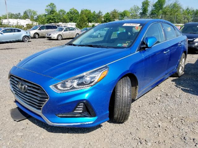 5NPE34AF8JH609168 - 2018 HYUNDAI SONATA SPO BLUE photo 2