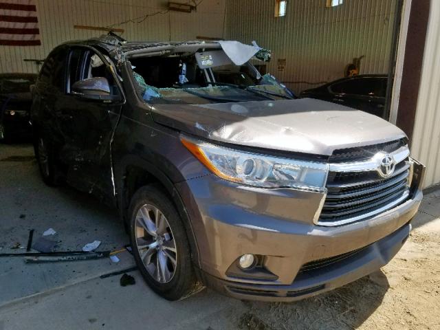 5TDJKRFH9FS147892 - 2015 TOYOTA HIGHLANDER GRAY photo 1