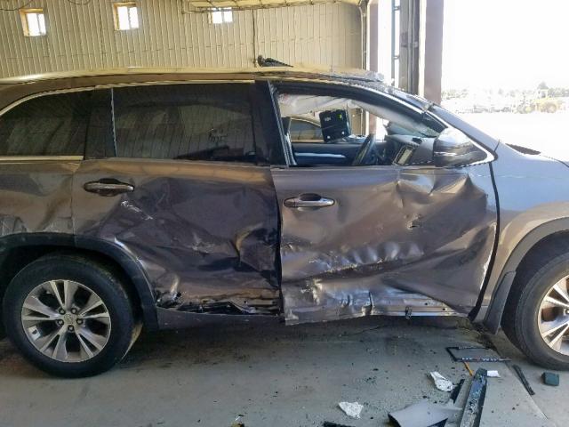 5TDJKRFH9FS147892 - 2015 TOYOTA HIGHLANDER GRAY photo 9