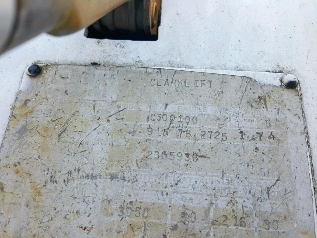 915782725174 - 1989 CLARK FORKLIFT FORKLIFT Жовтий фото 10