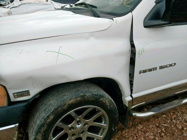 1D7HA18D95J561222 - 2005 DODGE RAM 1500 S WHITE photo 9