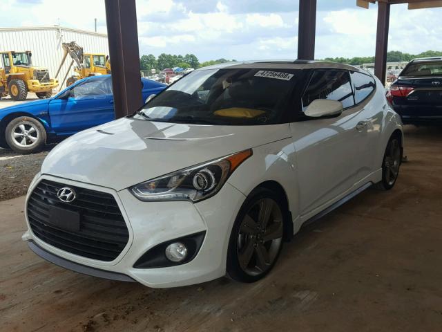 KMHTC6AE6FU225635 - 2015 HYUNDAI VELOSTER T WHITE photo 2