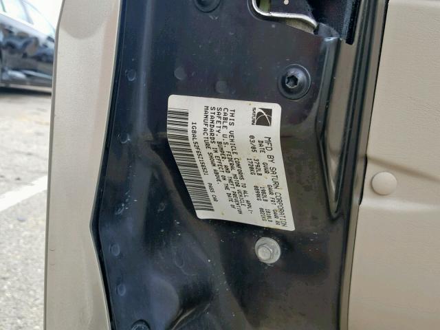 1G8AL52F65Z156521 - 2005 SATURN ION LEVEL BEIGE photo 10