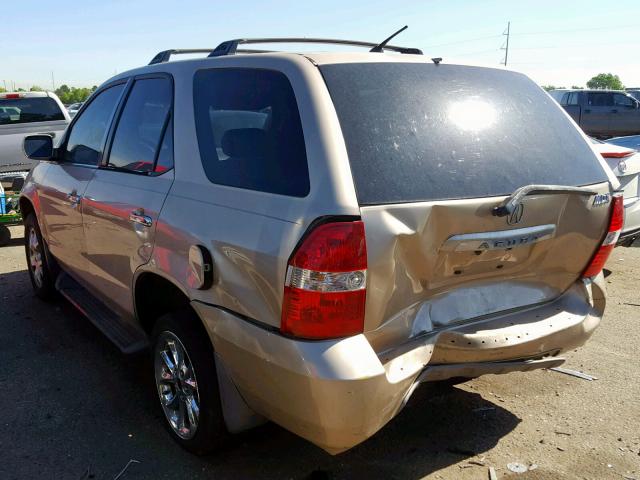 2HNYD18692H500026 - 2002 ACURA MDX TOURIN GOLD photo 3