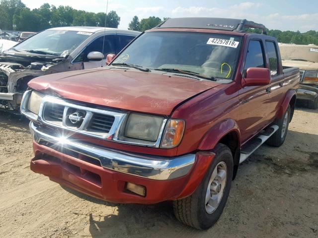 1N6ED27T7YC386008 - 2000 NISSAN FRONTIER C RED photo 2