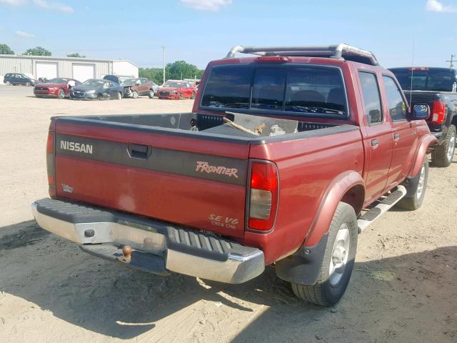 1N6ED27T7YC386008 - 2000 NISSAN FRONTIER C RED photo 4