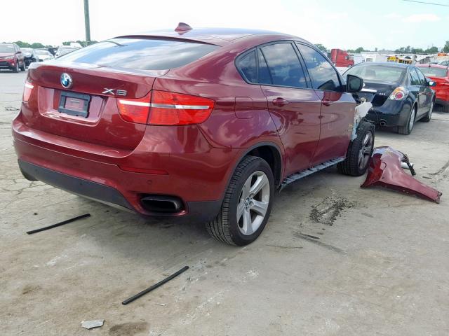 5UXFG8C57ALZ94611 - 2010 BMW X6 XDRIVE5 RED photo 4