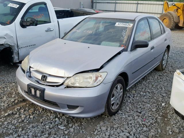 1HGES16344L008907 - 2004 HONDA CIVIC DX V SILVER photo 2