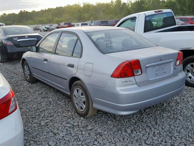 1HGES16344L008907 - 2004 HONDA CIVIC DX V SILVER photo 3