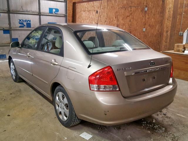 KNAFE221195586623 - 2009 KIA SPECTRA EX GOLD photo 3