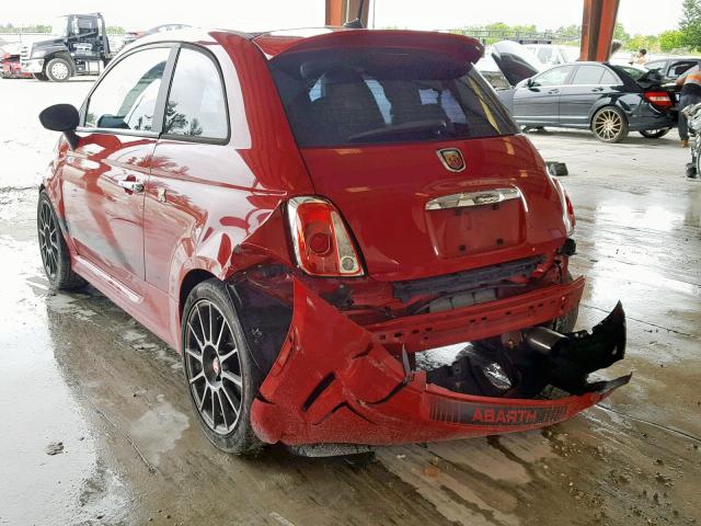 3C3CFFFH7CT313845 - 2012 FIAT 500 ABARTH RED photo 3