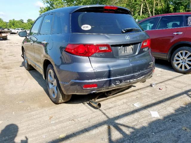 5J8TB18287A006394 - 2007 ACURA RDX GRAY photo 3