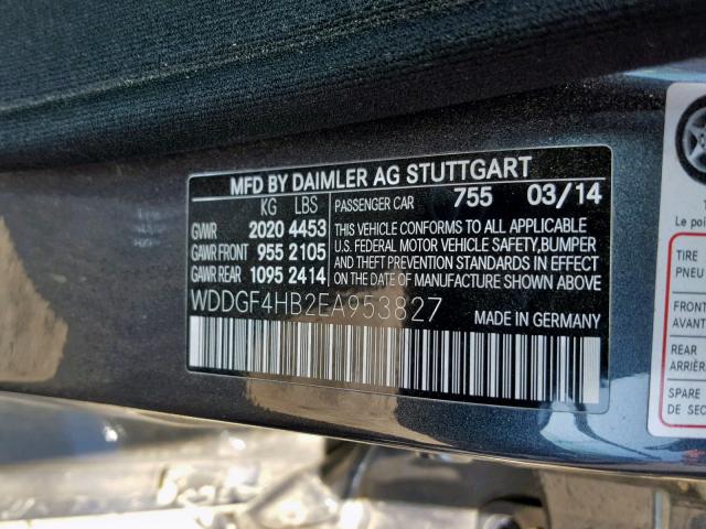 WDDGF4HB2EA953827 - 2014 MERCEDES-BENZ C 250 GRAY photo 10