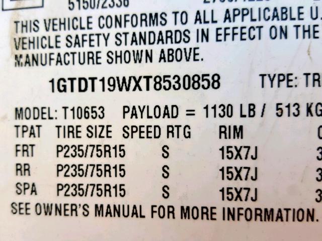 1GTDT19WXT8530858 - 1996 GMC SONOMA GREEN photo 10