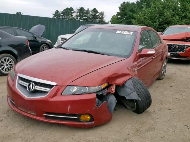 19UUA76557A005467 - 2007 ACURA TL TYPE S RED photo 2