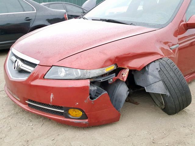 19UUA76557A005467 - 2007 ACURA TL TYPE S RED photo 9
