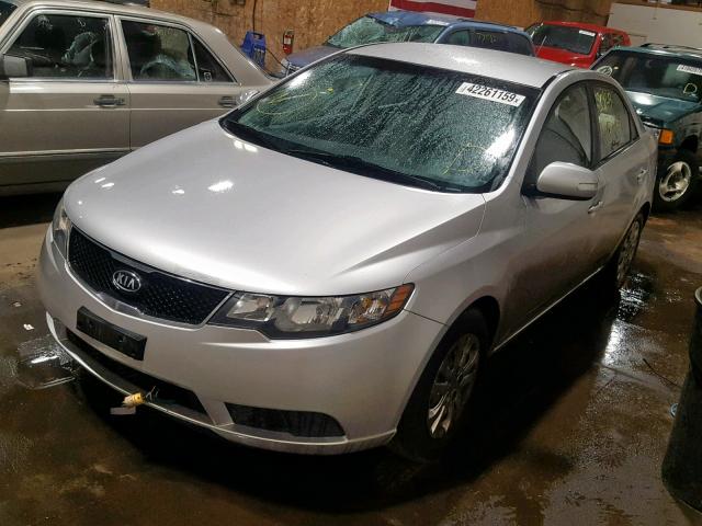 KNAFU4A25A5854585 - 2010 KIA FORTE EX SILVER photo 2