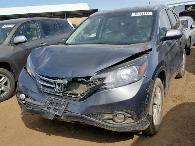 2HKRM4H74DH669143 - 2013 HONDA CR-V EXL GRAY photo 2