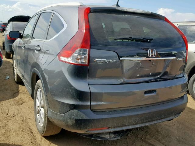 2HKRM4H74DH669143 - 2013 HONDA CR-V EXL GRAY photo 3