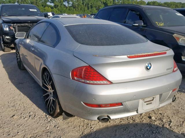 WBAEA53588CV91550 - 2008 BMW 650 I SILVER photo 3