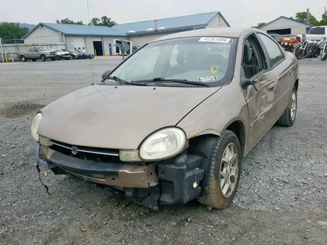 1B3ES46C61D226550 - 2001 DODGE NEON SE GOLD photo 2