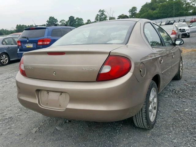 1B3ES46C61D226550 - 2001 DODGE NEON SE GOLD photo 4