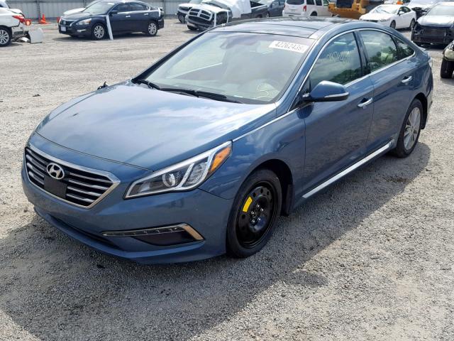 5NPE34AF8FH154796 - 2015 HYUNDAI SONATA SPO BLUE photo 2