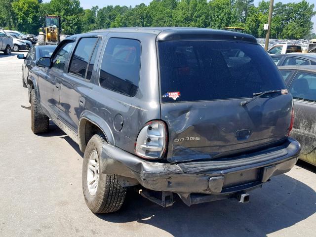 1D4HS48Z13F627611 - 2003 DODGE DURANGO SL GRAY photo 3