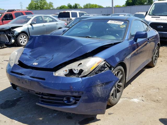 KMHHM66DX7U248517 - 2007 HYUNDAI TIBURON GS BLUE photo 2