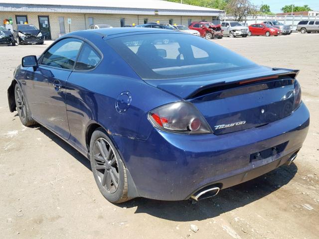 KMHHM66DX7U248517 - 2007 HYUNDAI TIBURON GS BLUE photo 3