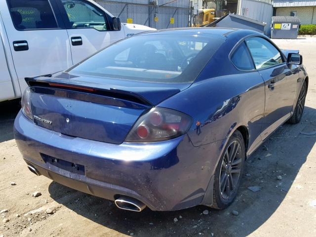 KMHHM66DX7U248517 - 2007 HYUNDAI TIBURON GS BLUE photo 4