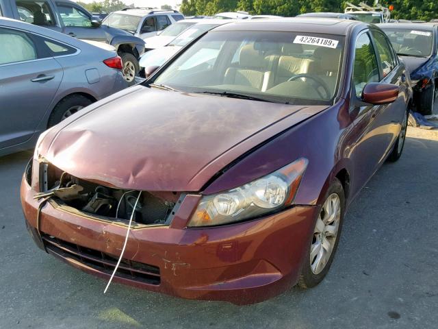 1HGCP26808A004767 - 2008 HONDA ACCORD EXL BURGUNDY photo 2