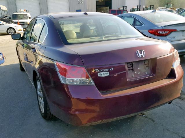 1HGCP26808A004767 - 2008 HONDA ACCORD EXL BURGUNDY photo 3