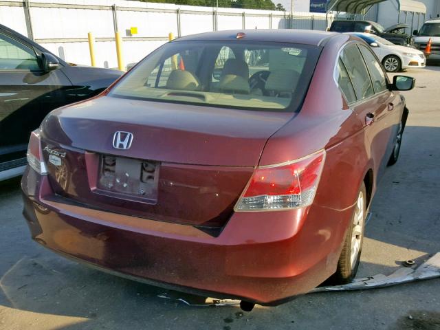 1HGCP26808A004767 - 2008 HONDA ACCORD EXL BURGUNDY photo 4