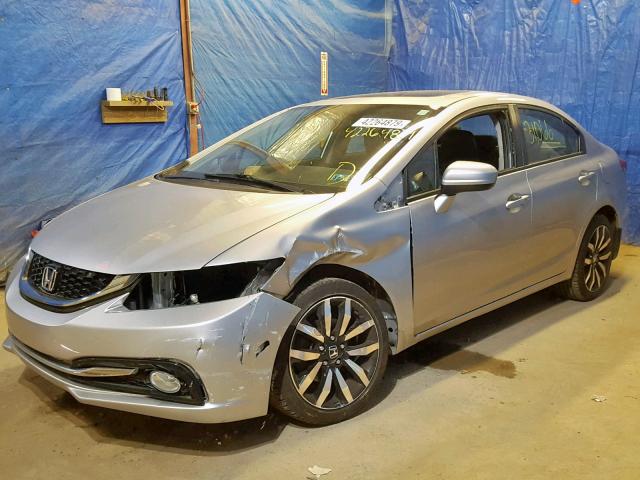 19XFB2F96FE275278 - 2015 HONDA CIVIC EXL SILVER photo 2