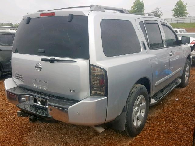 5N1AA08B14N742984 - 2004 NISSAN ARMADA SE SILVER photo 4