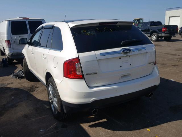 2FMDK4KC0BBA29733 - 2011 FORD EDGE LIMIT WHITE photo 3