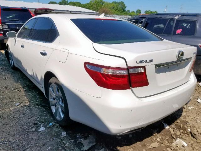 JTHDU46F685002938 - 2008 LEXUS LS 600HL WHITE photo 3