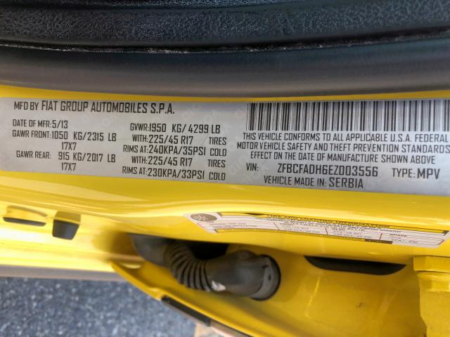 ZFBCFADH6EZ003556 - 2014 FIAT 500L TREKK YELLOW photo 6