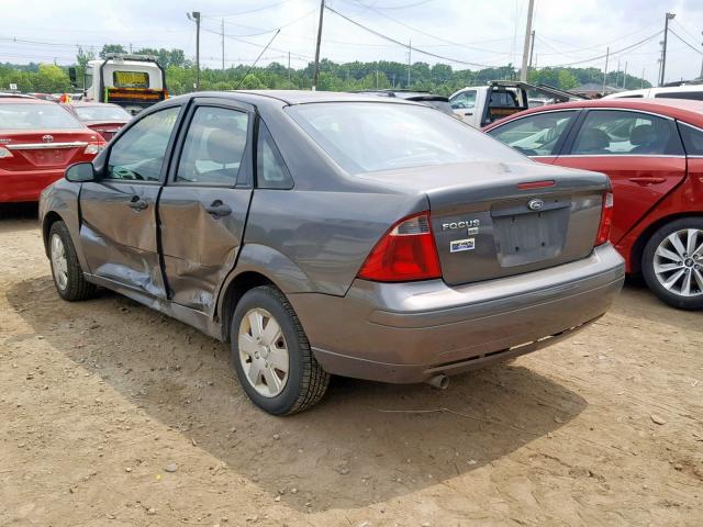 1FAHP34N77W316143 - 2007 FORD FOCUS ZX4 GRAY photo 3